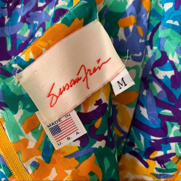 Susan Freis Vintage 80s Ruffle Prom Dress Size Med - Picture 6 of 8